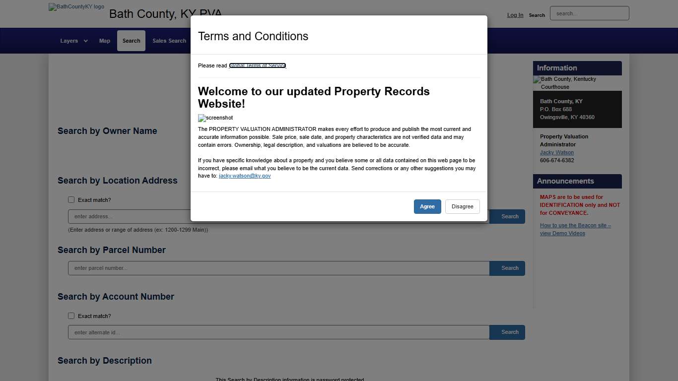 Beacon - Bath County, KY PVA - Search