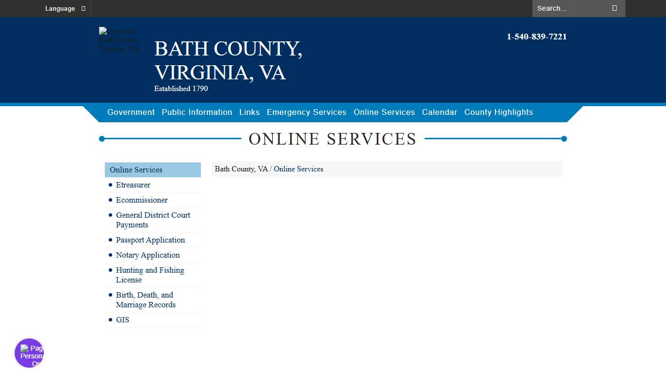Online Services - Bath County, VA